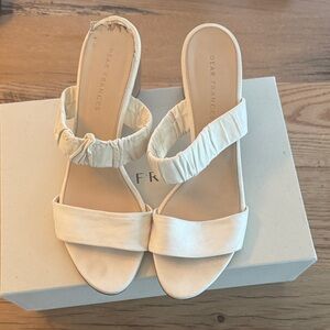 Dear Frances Cream Heel Sandals
